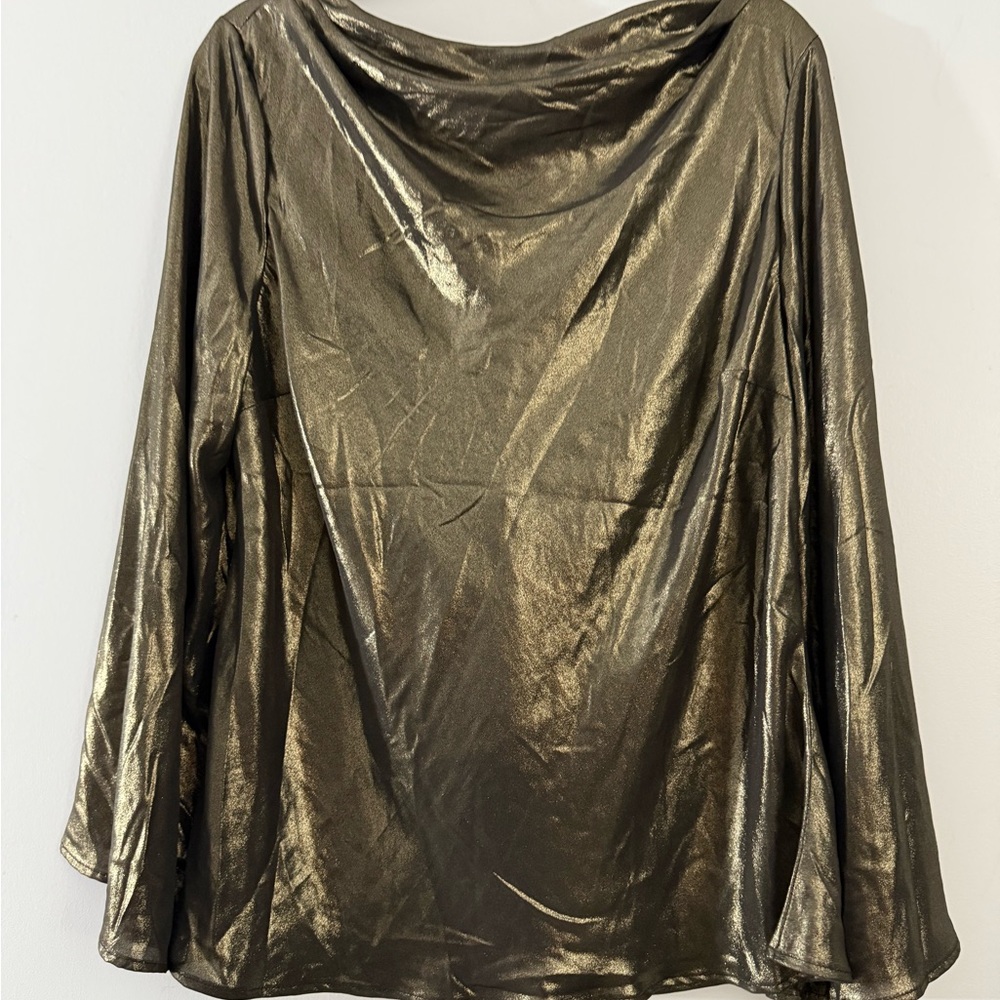 New York & Company Metallic Bronze Blouse